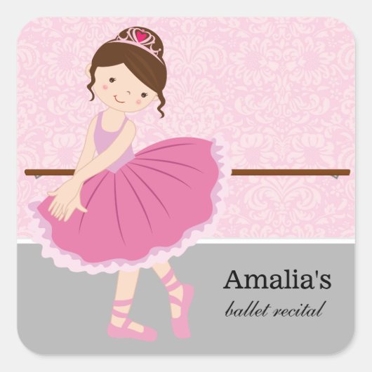 バレエ発表会 スクエアシール (正面)