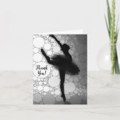 バレエ白黒バレリーナ サンキューカード (正面)