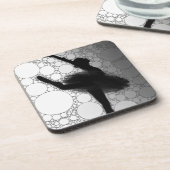 バレエ白黒踊りバレリーナ コースター (左側)