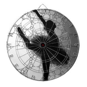 バレエ白黒踊りバレリーナ ダーツボード