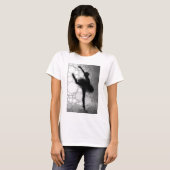 バレエ白黒踊りバレリーナ Tシャツ (正面フル)