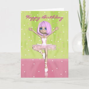 バレエ誕生日カード – かわいいバレリーナ カード