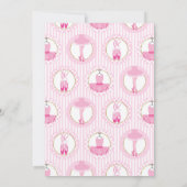バレエ誕生日招待状ピンクバレリナダンサー 招待状 (裏面)
