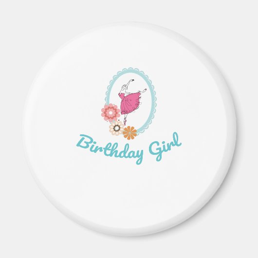 バレエ誕生日誕生日衣装forバレリーナ マグネット (正面)