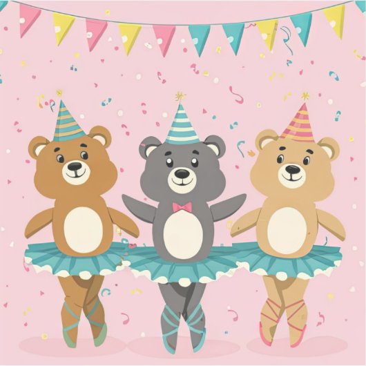 バレエ誕生日 シール (正面)