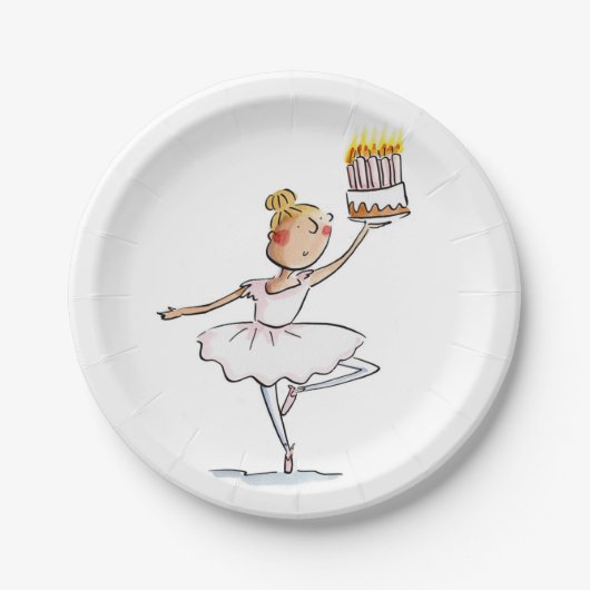 バレエ誕生日 ペーパープレート (正面)