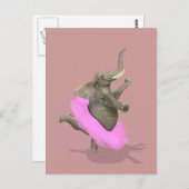 バレエ象アンポインテ ポストカード (正面/裏面)