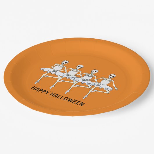 バレエ踊りスケルトンズハローウィンパーティ ペーパープレート (アングル)