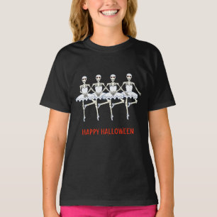 バレエ踊りスケルトンズハローウィンパーティ Tシャツ