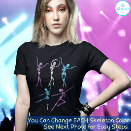 バレエ踊りスケルトン不気味な不気味なハロウィーン Tシャツ