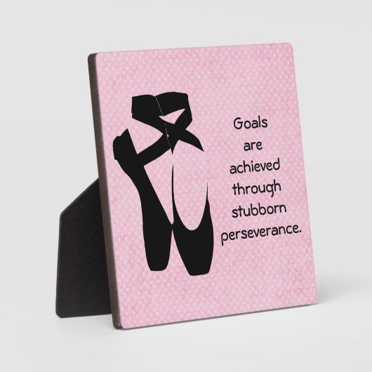 バレエ靴の忍耐引用文 フォトプラーク (正面)