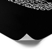 バレエ靴タイポグラフィ白黒 ポスター (角)