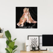 バレエ靴パターン ポスター (ホームオフィス)