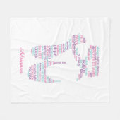 バレエ靴ピンクとアクア フリースブランケット (正面(横))