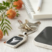 バレエ1 Keychainのダンサーの白のシルエット キーホルダー (側面)