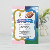 バレエ & アメリカンフットボール合同誕生日スポーツ 招待状 (スタンド正面)