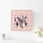 バレエ スクエア壁時計 (ホーム)