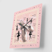 バレエ スクエア壁時計 (傾斜)