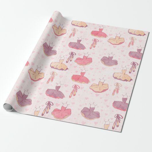バレエ·トゥトゥ·ドレスとポイント·シューズ ラッピングペーパー (アンロールド)