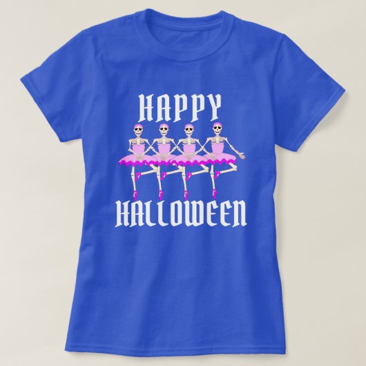 バレエ"ハッピーハローウィン"踊る骨組 Tシャツ (デザイン正面)