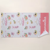 バレエ・バレリーナパーソナライズされたの名前 ビーチタオル (正面)