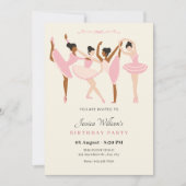 バレエ バレリーナ エレガント 誕生日 招待状 (正面)