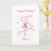 バレエ&バンティンニース誕生日カード カード (黄色い花)
