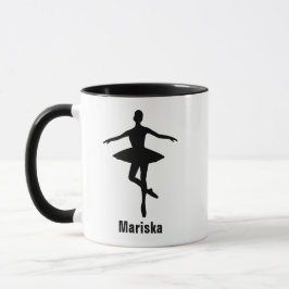 バレエ ピルエット ポーズ シルエット マグカップ