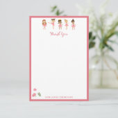 バレエ ピンク バレリーナ ダンス パターン サンキューカード (スタンド正面)