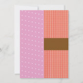 バレエ&ファームジョインボーイガール誕生日ピンクホース 招待状 (裏面)