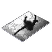 バレエ ブラック ホワイト ダンシング バレリーナ ノートブック (左側)