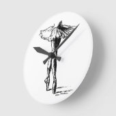バレエ ラウンド壁時計 (傾斜)
