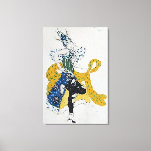 バレエ「ラ・ペリ」のスケッチ キャンバスプリント (正面)