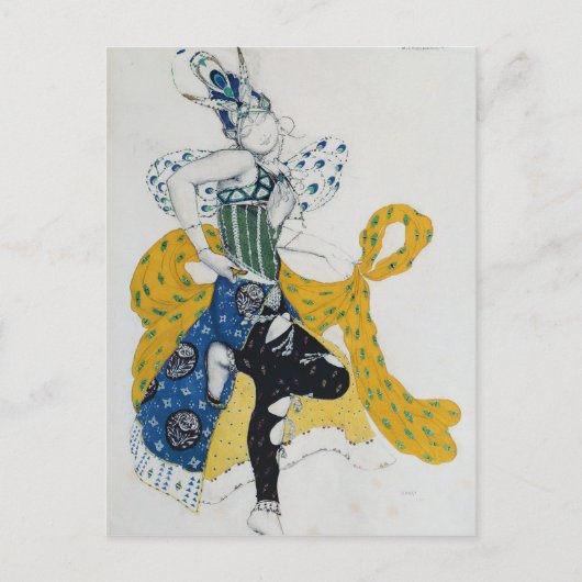 バレエ「ラ・ペリ」のスケッチ ポストカード (正面)