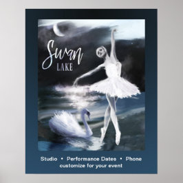 バレエSWAN LAKE DANCEカスタムパフォーマンスのポスター ポスター