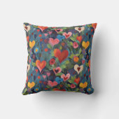 バレカラフルンティーンズデイラブハートパタ絵を描ーン クッション (裏面)