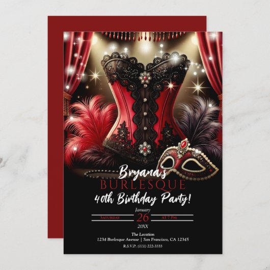 バレスキューフェザー&バスティエグラムバースデーパーティー 招待状 (正面/裏面)