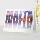 バレタオールドタウンアンドハーバーマルタ文字 カード (黄色い花)