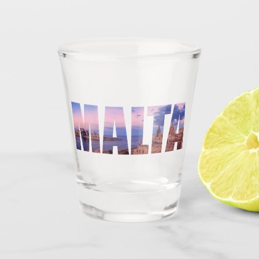 バレタオールドタウンアンドハーバーマルタ文字 ショットグラス (正面)