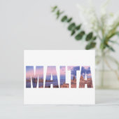 バレタオールドタウンアンドハーバーマルタ文字 ポストカード (スタンド正面)