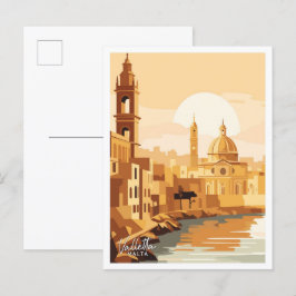 バレタマルタアートトラベルヴィンテージイラストレーション ポストカード