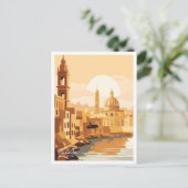 バレタマルタアートトラベルヴィンテージイラストレーション ポストカード (スタンド正面)