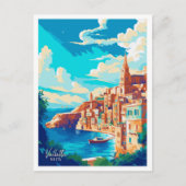 バレタマルタアートヴィンテージトラベルイラストレーション ポストカード (正面)