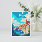 バレタマルタアートヴィンテージトラベルイラストレーション ポストカード (スタンド正面)