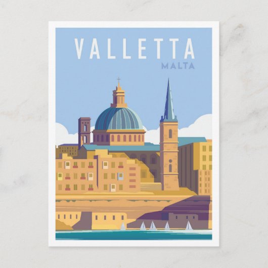 バレタマルタアートヴィンテージトラベルイラストレーション ポストカード (正面)