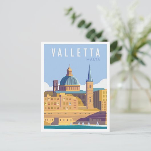 バレタマルタアートヴィンテージトラベルイラストレーション ポストカード (スタンド正面)