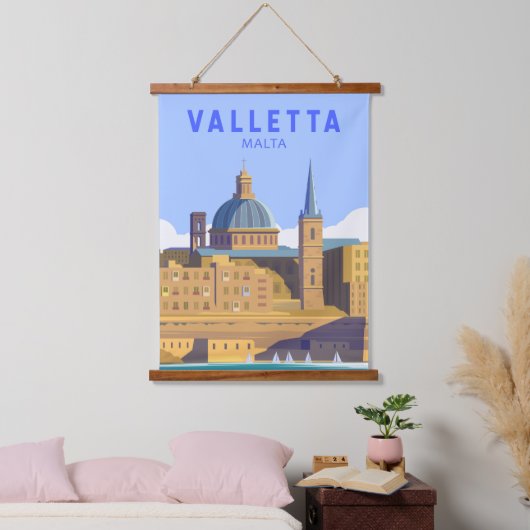 バレタマルタトラベルヴィンテージアート 吊り下げ型タペストリー (寝室)