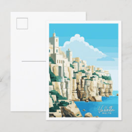 バレタマルタトラベルヴィンテージイラストレーション ポストカード