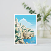 バレタマルタトラベルヴィンテージイラストレーション ポストカード (スタンド正面)