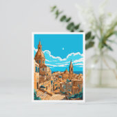 バレタマルタトラベルヴィンテージイラストレーション ポストカード (スタンド正面)